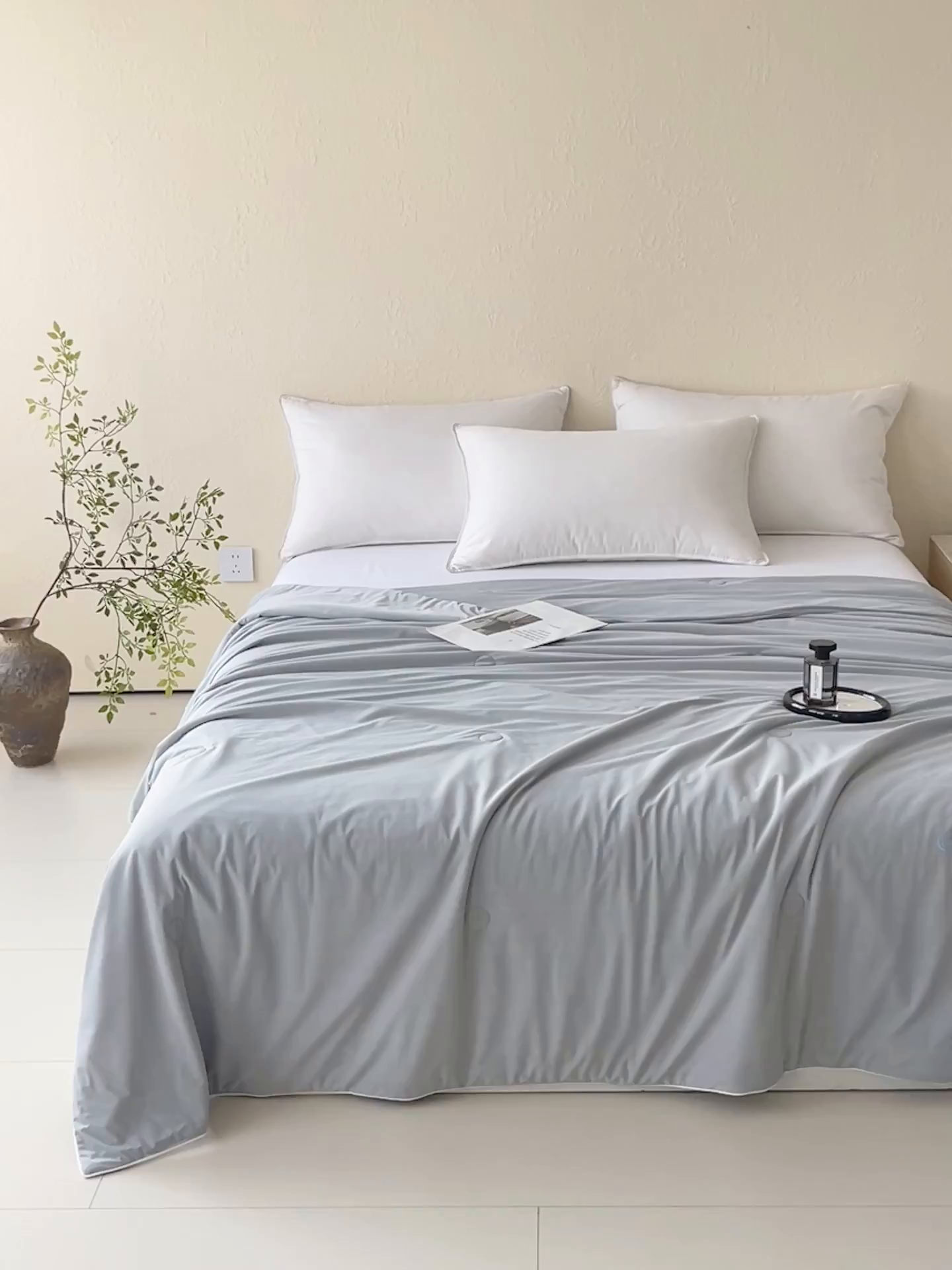 91家纺网 家纺一手货源 找家纺 春皖家纺 2026新款简约百搭小凉皮凉感夏被-冷萃系列 冷萃-灰