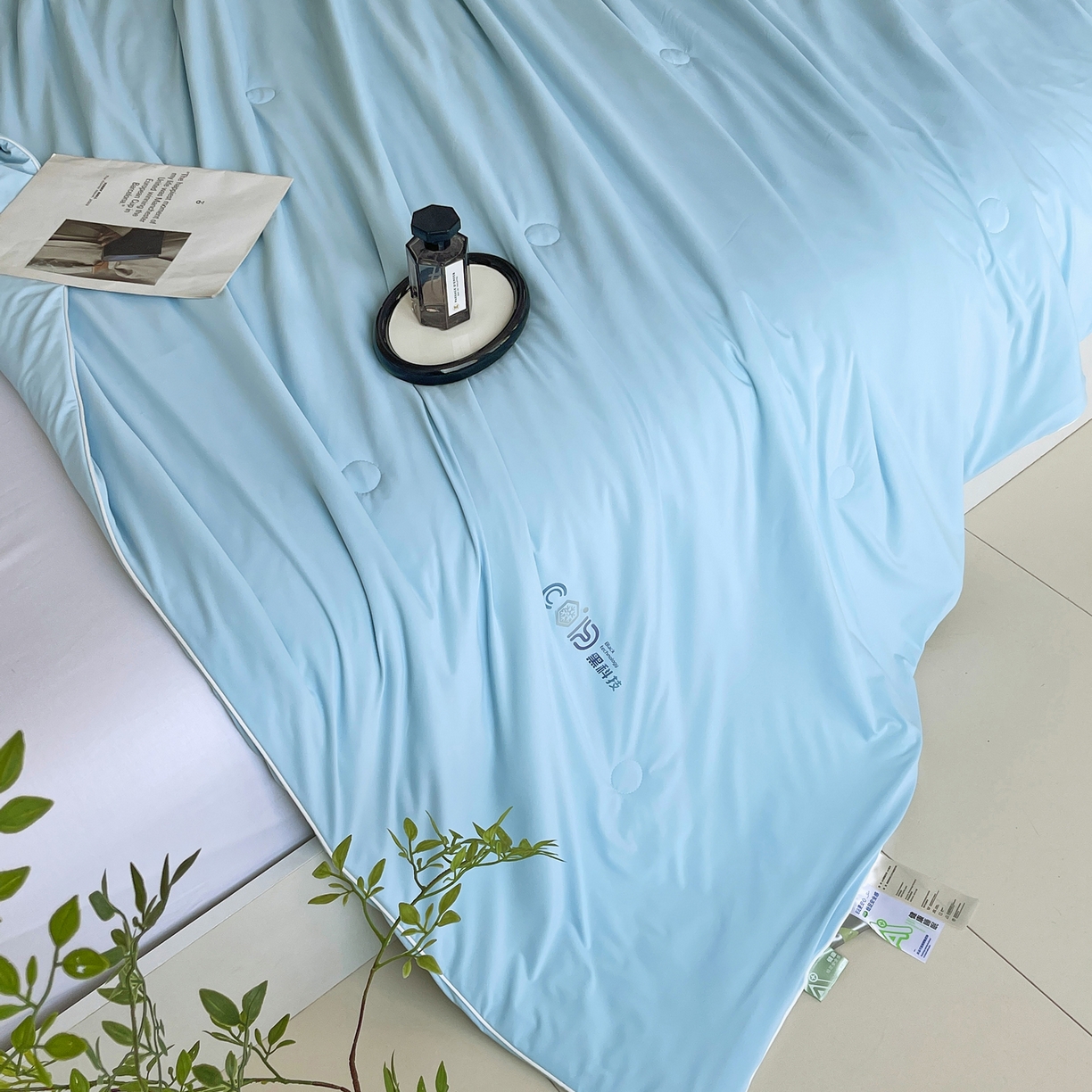 91家纺网 家纺一手货源 找家纺 春皖家纺 2026新款简约百搭小凉皮凉感夏被-冷萃系列 冷萃-蓝