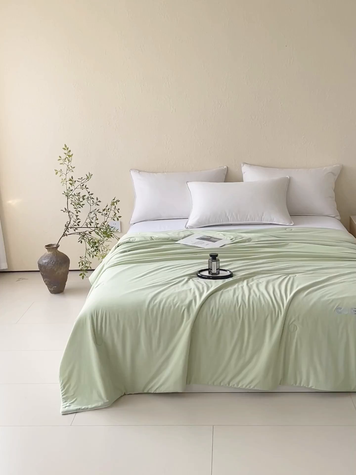 91家纺网 家纺一手货源 找家纺 春皖家纺 2026新款简约百搭小凉皮凉感夏被-冷萃系列 冷萃-绿