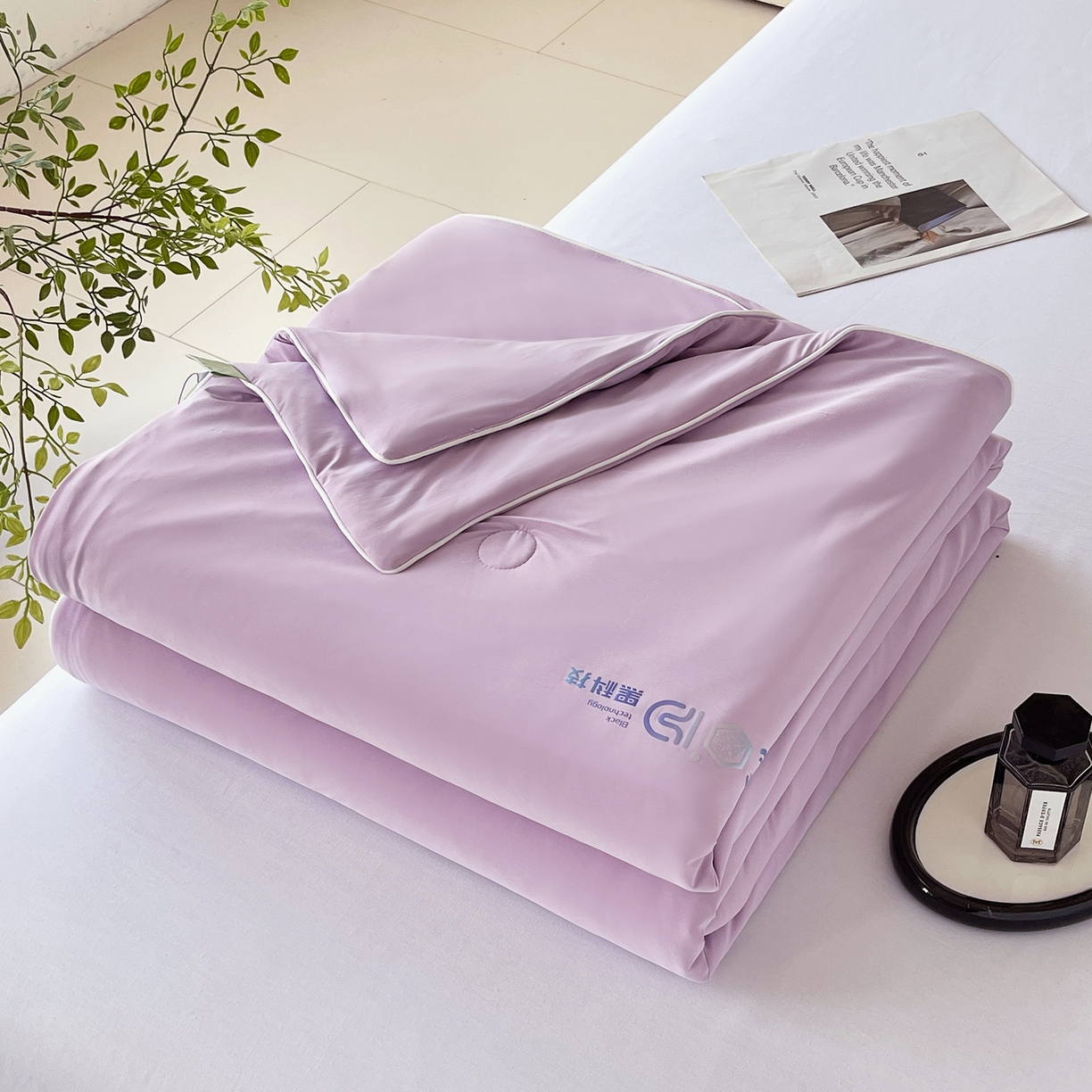 春皖家纺 2026新款简约百搭小凉皮凉感夏被-冷萃系列 冷萃-紫