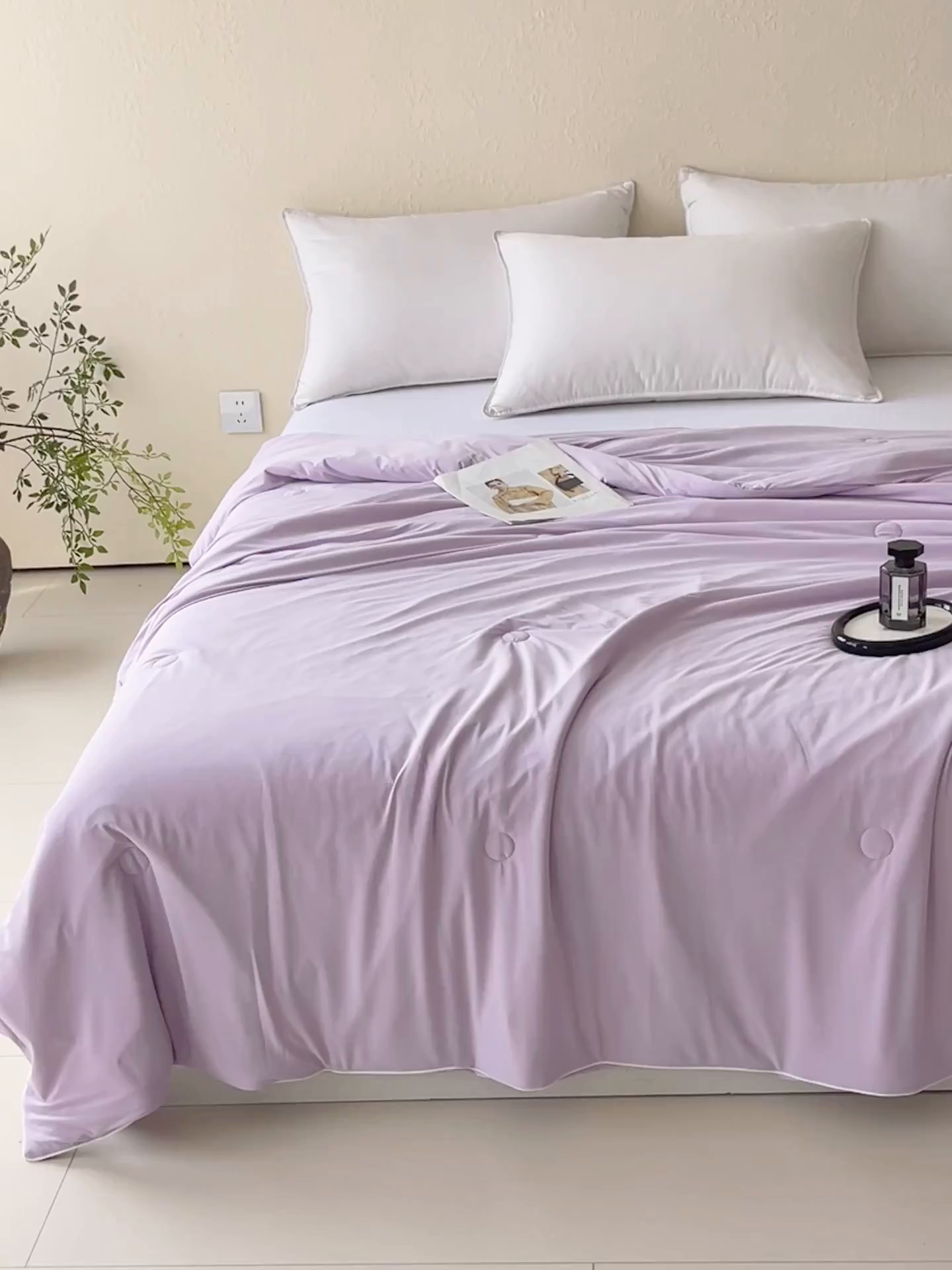 91家纺网 家纺一手货源 找家纺 春皖家纺 2026新款简约百搭小凉皮凉感夏被-冷萃系列 冷萃-紫