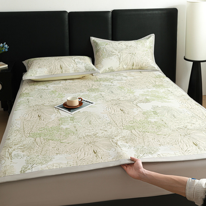 91家纺网 家纺一手货源 找家纺 （总）富馨莱 2026新款高端竹纤维席子平铺款软凉席三件套夏季凉席席子