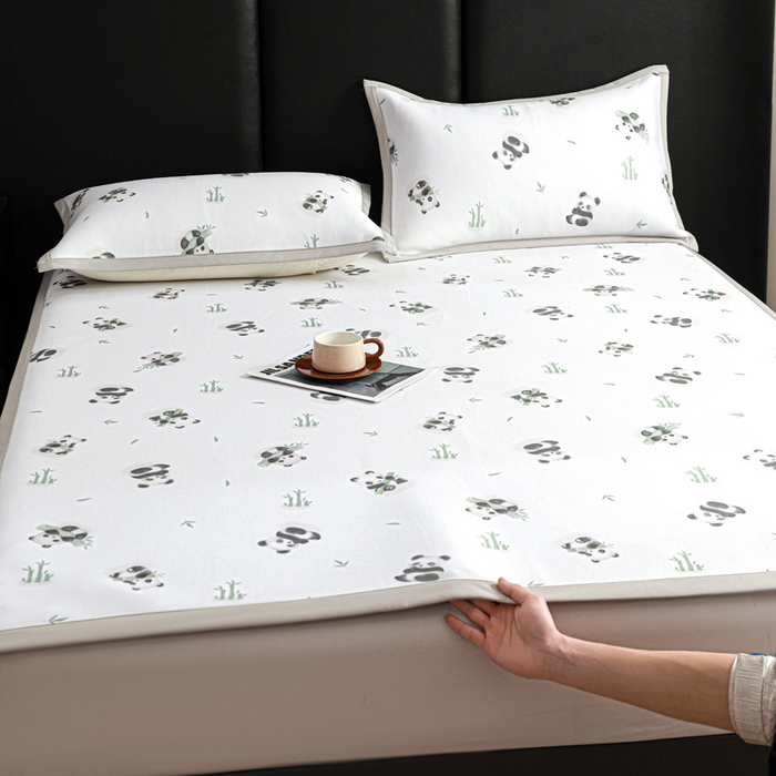 91家纺网 家纺一手货源 找家纺 （总）富馨莱 2026新款高端竹纤维席子平铺款软凉席三件套夏季凉席席子