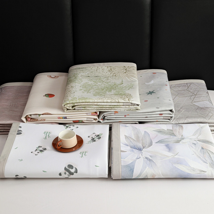 91家纺网 家纺一手货源 找家纺 富馨莱 2026新款高端竹纤维席子平铺款软凉席三件套夏季凉席席子 组合图仅供参考不可下单