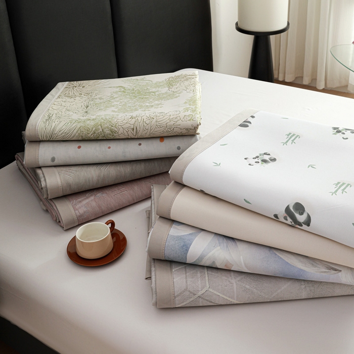 91家纺网 家纺一手货源 找家纺 富馨莱 2026新款高端竹纤维席子平铺款软凉席三件套夏季凉席席子 组合图仅供参考不可下单