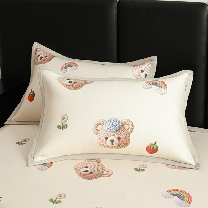 91家纺网 家纺一手货源 找家纺 富馨莱 2026新款高端竹纤维席子平铺款软凉席三件套夏季凉席席子 安利熊