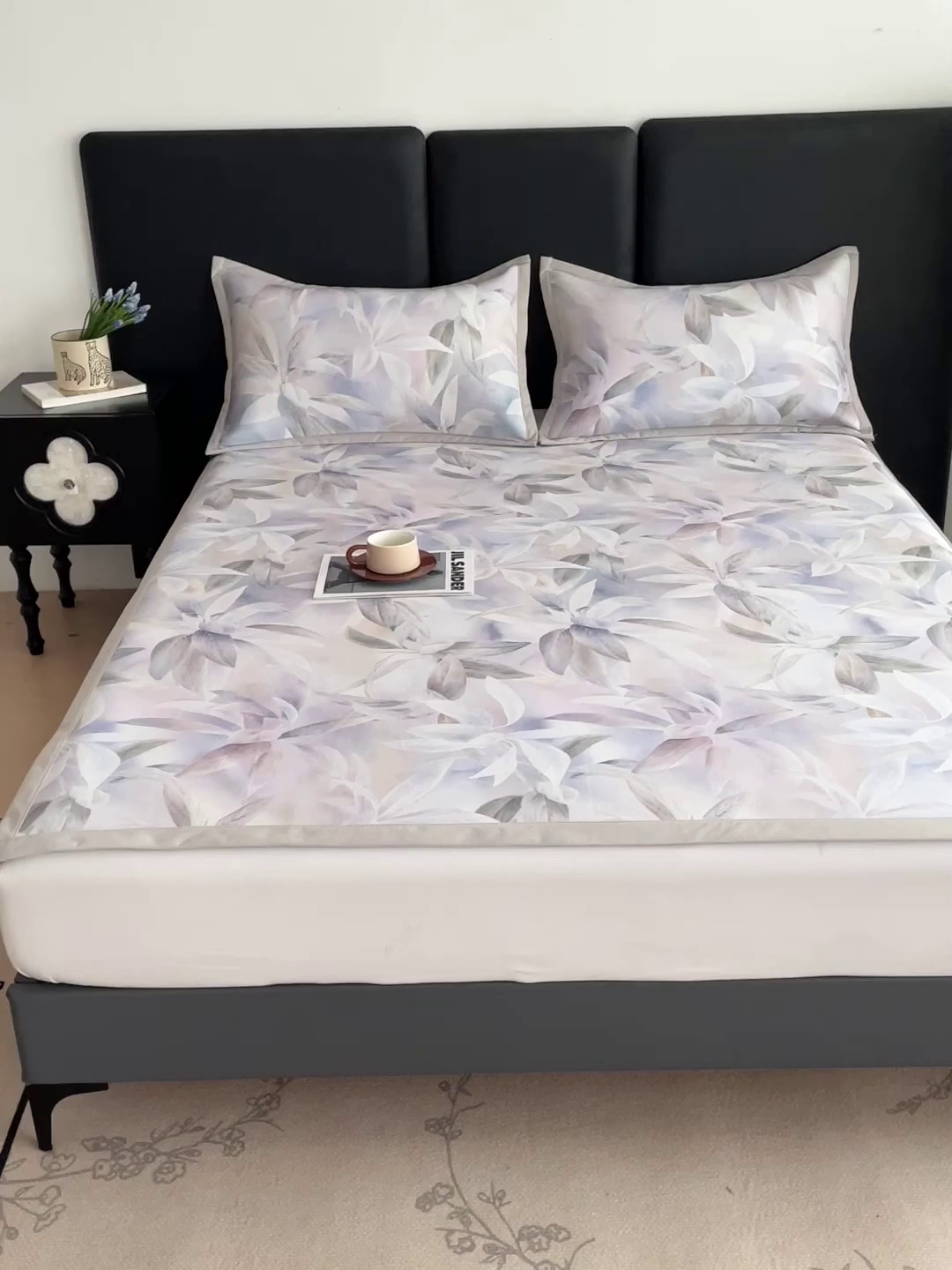 91家纺网 家纺一手货源 找家纺 富馨莱 2026新款高端竹纤维席子平铺款软凉席三件套夏季凉席席子 蝶韵