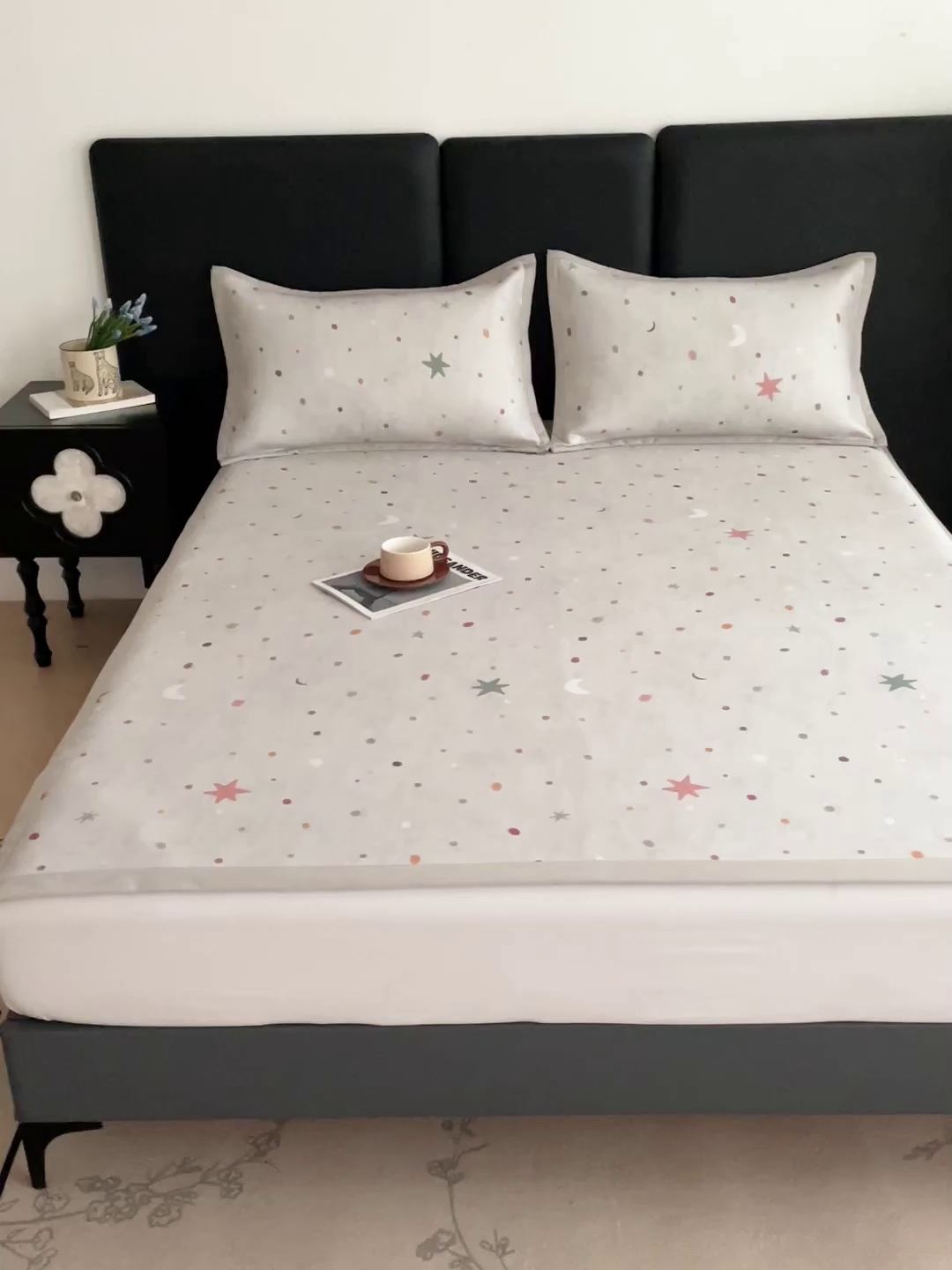 91家纺网 家纺一手货源 找家纺 富馨莱 2026新款高端竹纤维席子平铺款软凉席三件套夏季凉席席子 星月交辉