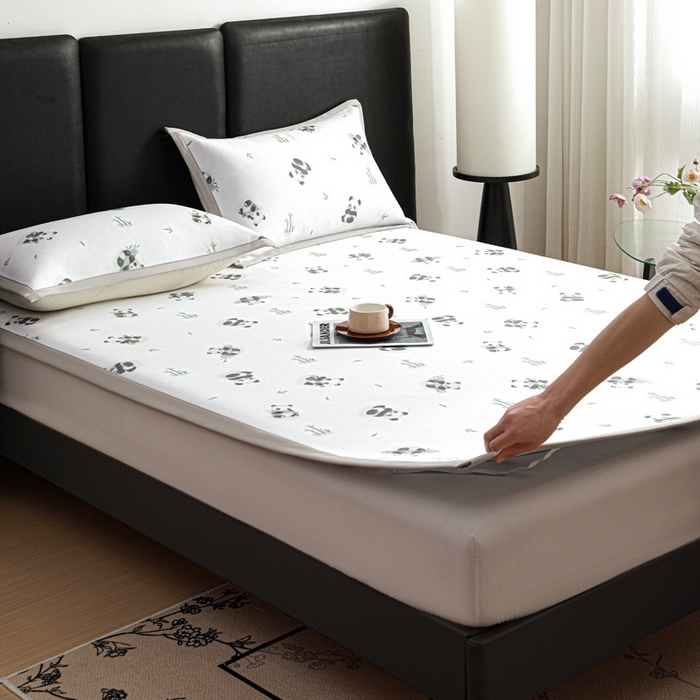 91家纺网 家纺一手货源 找家纺 富馨莱 2026新款高端竹纤维席子平铺款软凉席三件套夏季凉席席子 竹子熊猫