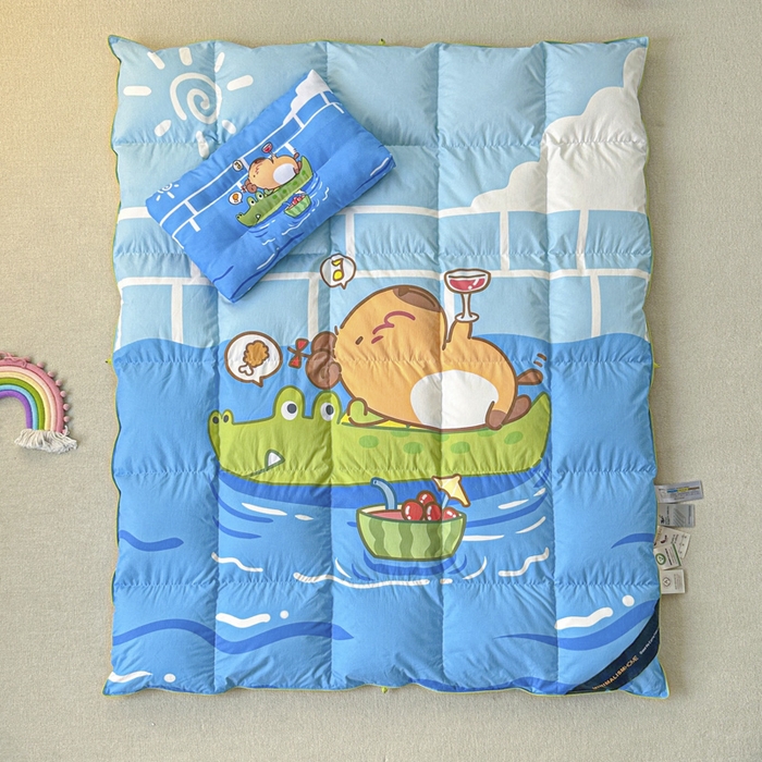 91家纺网 家纺一手货源 找家纺 暖羽屋羽绒馆 2026新款卡通枕头婴幼儿枕芯 儿童学生小枕头 宿舍枕头 婴儿床枕头 小孩枕头 鱼鼠同乐 