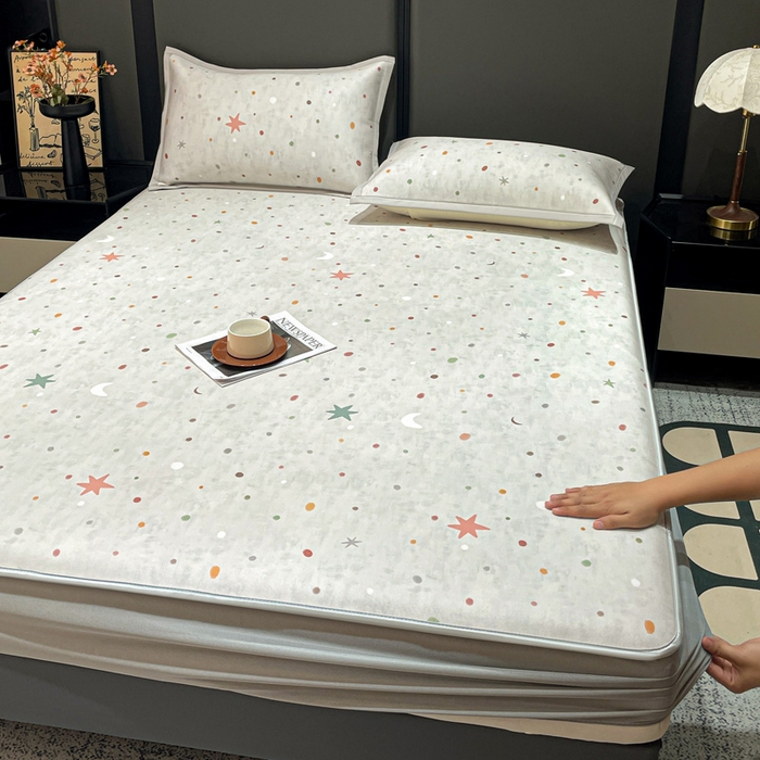 91家纺网 家纺一手货源 找家纺 （总）富馨莱 2026新款高端竹纤维床笠款软凉席三件套夏季凉席席子