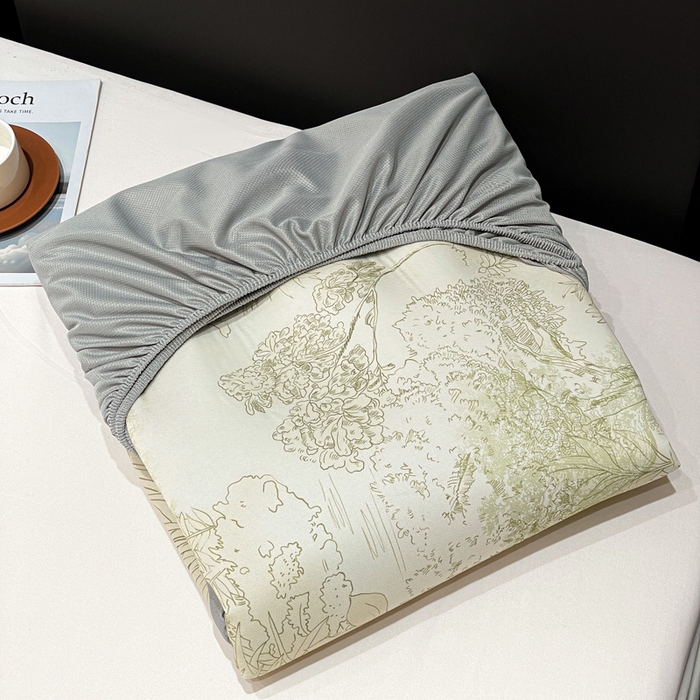 91家纺网 家纺一手货源 找家纺 富馨莱 2026新款高端竹纤维床笠款软凉席三件套夏季凉席席子 山间晚风