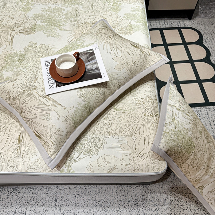 91家纺网 家纺一手货源 找家纺 富馨莱 2026新款高端竹纤维床笠款软凉席三件套夏季凉席席子 山间晚风