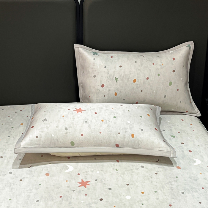 91家纺网 家纺一手货源 找家纺 富馨莱 2026新款高端竹纤维床笠款软凉席三件套夏季凉席席子 星月交辉