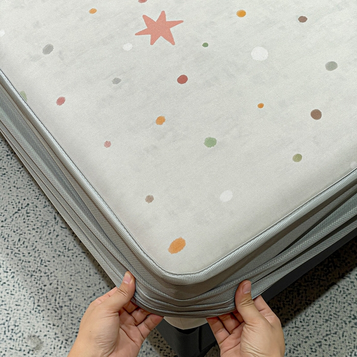 91家纺网 家纺一手货源 找家纺 富馨莱 2026新款高端竹纤维床笠款软凉席三件套夏季凉席席子 星月交辉