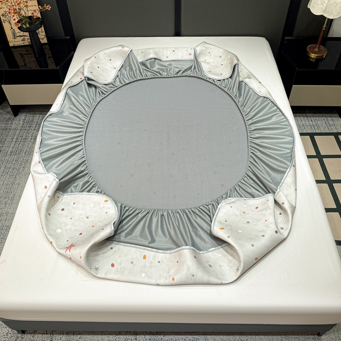 91家纺网 家纺一手货源 找家纺 富馨莱 2026新款高端竹纤维床笠款软凉席三件套夏季凉席席子 星月交辉