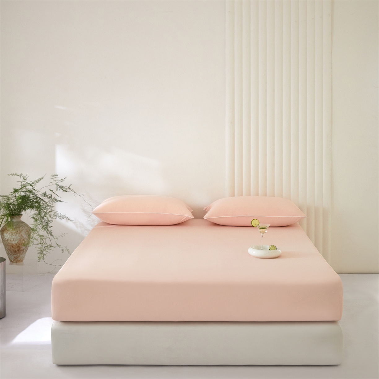 91家纺网 家纺一手货源 找家纺 头等舱  2026新款锦氨A类凉感（165克）床笠 某姆同款 海棠玉