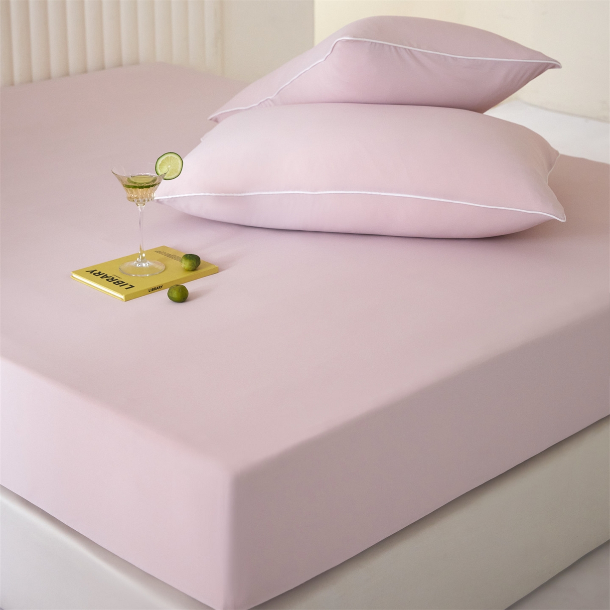 91家纺网 家纺一手货源 找家纺 头等舱  2026新款锦氨A类凉感（165克）床笠 某姆同款 豆沙粉