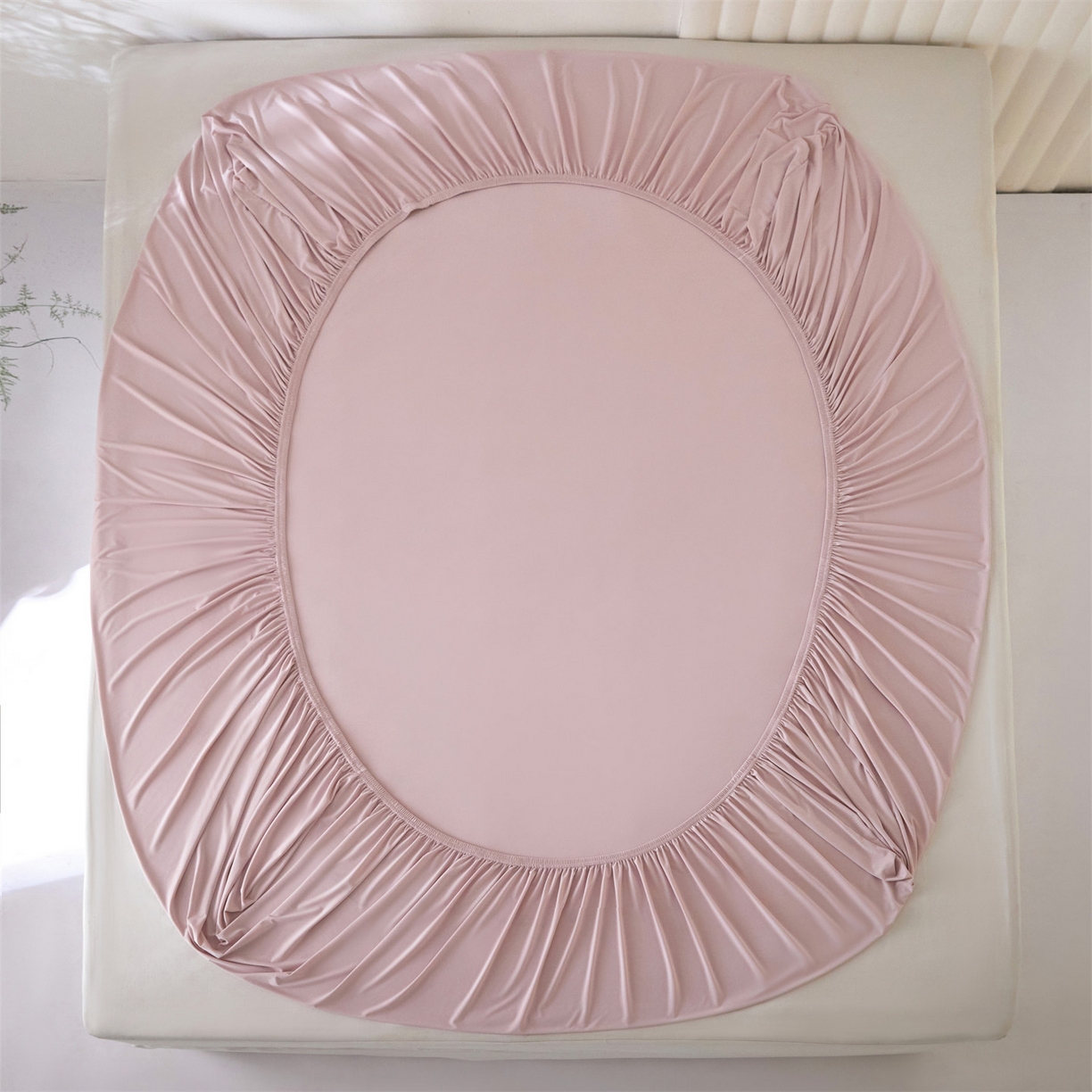 91家纺网 家纺一手货源 找家纺 头等舱  2026新款锦氨A类凉感（165克）床笠 某姆同款 豆沙粉