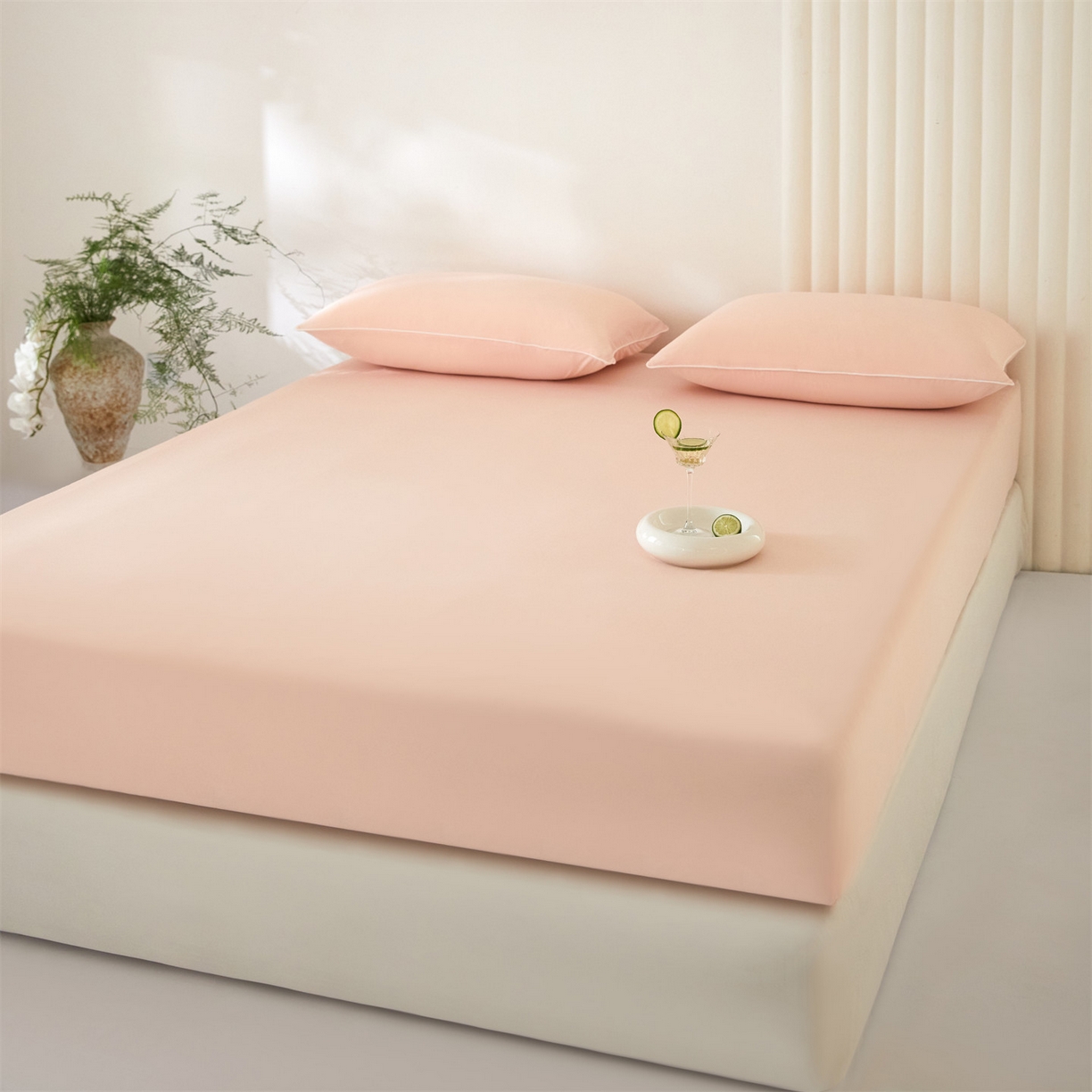 91家纺网 家纺一手货源 找家纺 头等舱  2026新款锦氨A类凉感（165克）床笠 某姆同款 海棠玉