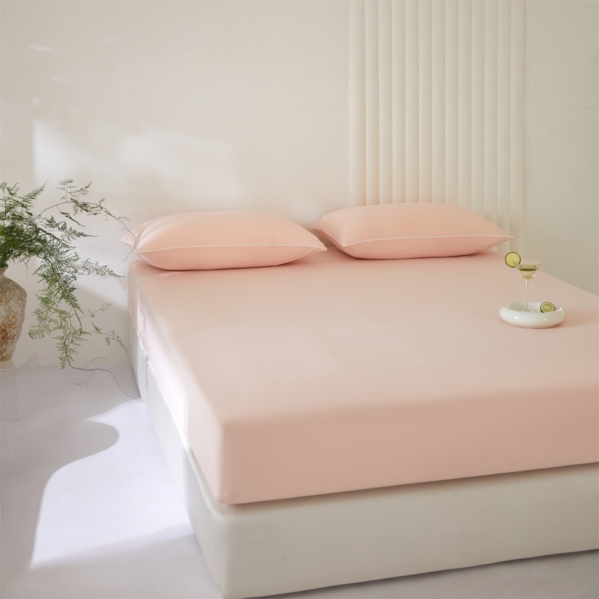 91家纺网 家纺一手货源 找家纺 头等舱  2026新款锦氨A类凉感（165克）床笠 某姆同款 海棠玉