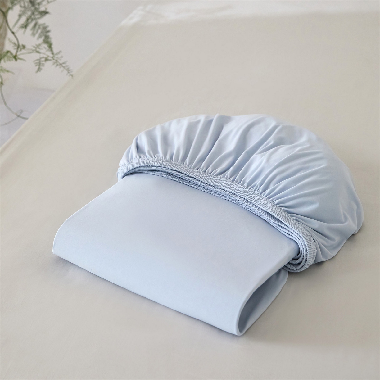 91家纺网 家纺一手货源 找家纺 头等舱  2026新款锦氨A类凉感（165克）床笠 某姆同款 蓝灰