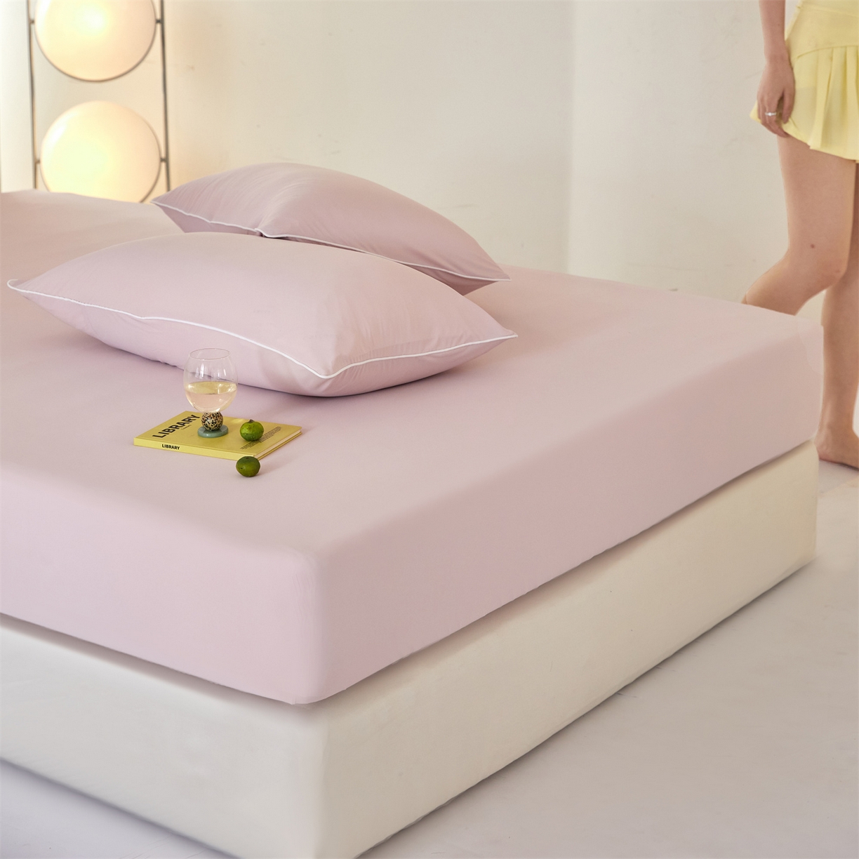 91家纺网 家纺一手货源 找家纺 头等舱  2026新款锦氨A类凉感（165克）床笠 某姆同款	 豆沙粉