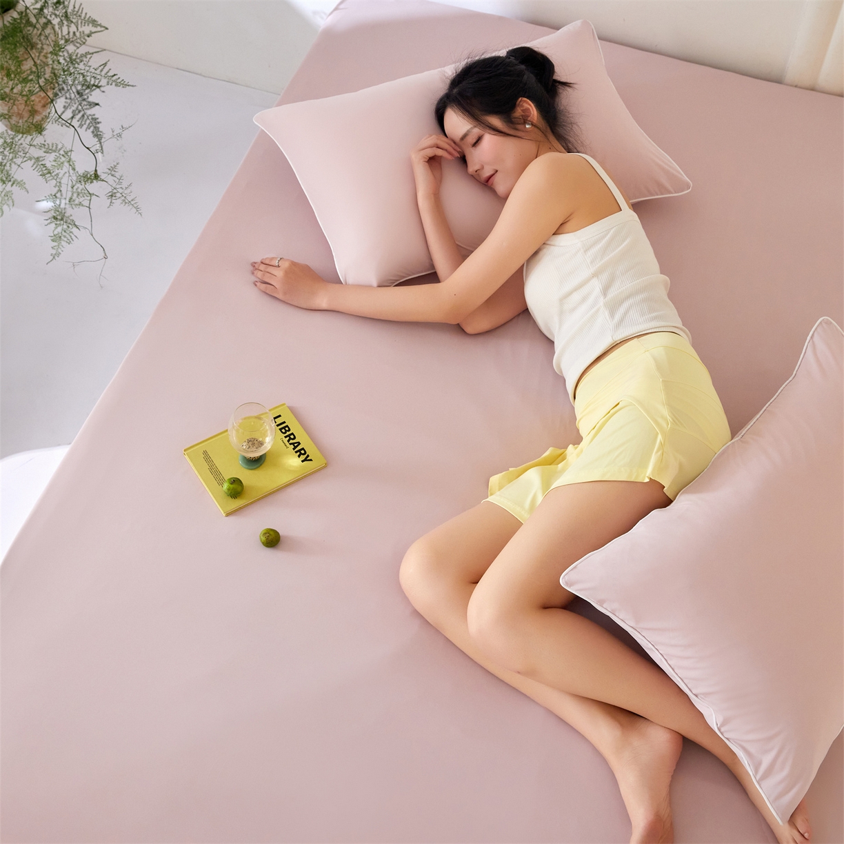 91家纺网 家纺一手货源 找家纺 头等舱  2026新款锦氨A类凉感（165克）床笠 某姆同款	 豆沙粉