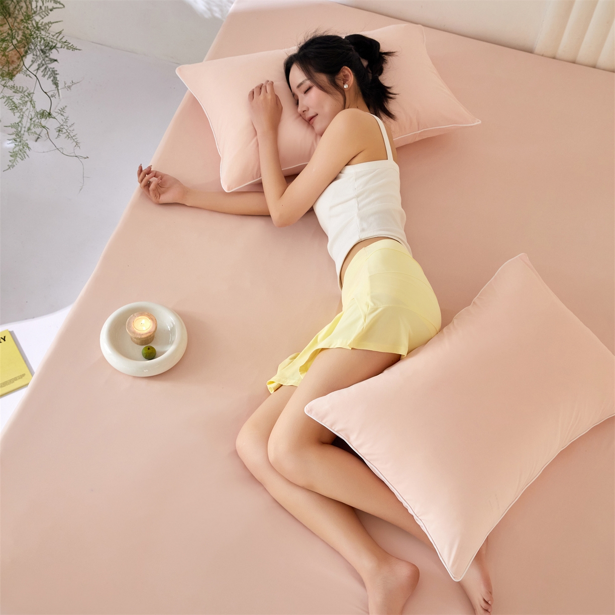 91家纺网 家纺一手货源 找家纺 头等舱  2026新款锦氨A类凉感（165克）床笠 某姆同款	 海棠玉