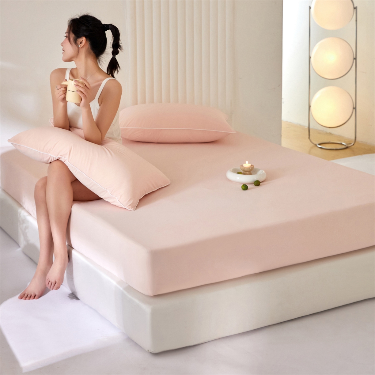 91家纺网 家纺一手货源 找家纺 头等舱  2026新款锦氨A类凉感（165克）床笠 某姆同款	 海棠玉