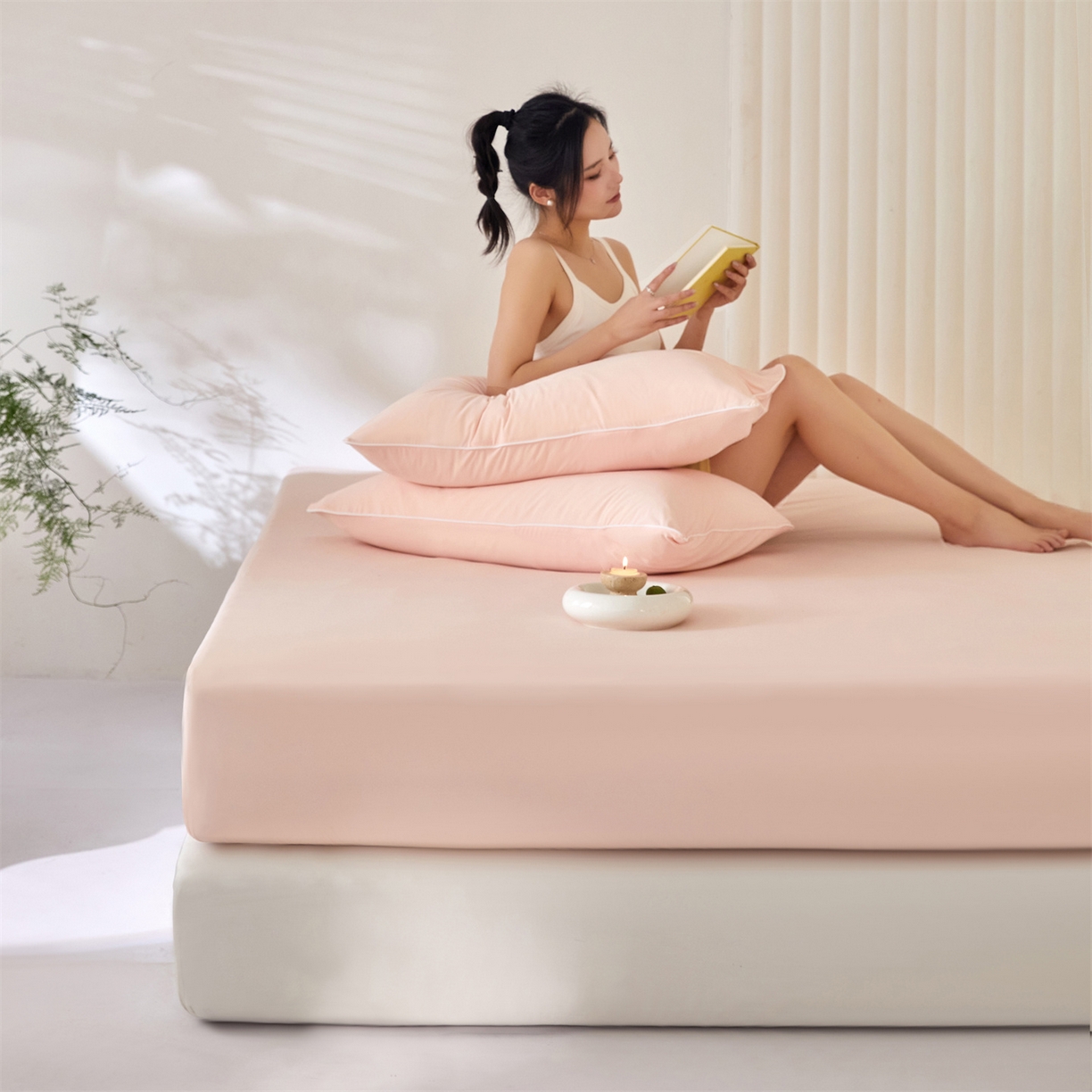 91家纺网 家纺一手货源 找家纺 头等舱  2026新款锦氨A类凉感（165克）床笠 某姆同款	 海棠玉