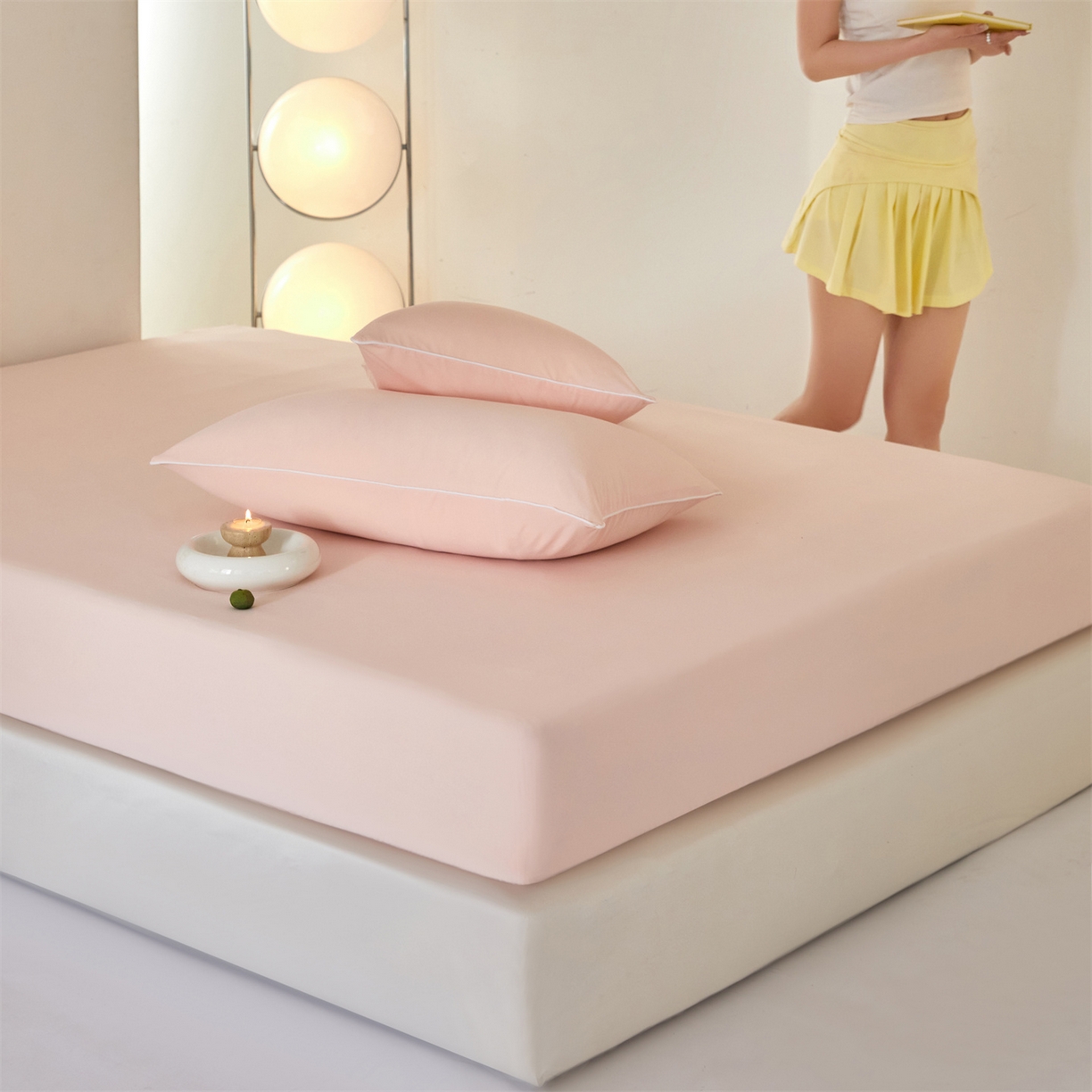 91家纺网 家纺一手货源 找家纺 头等舱  2026新款锦氨A类凉感（165克）床笠 某姆同款	 海棠玉