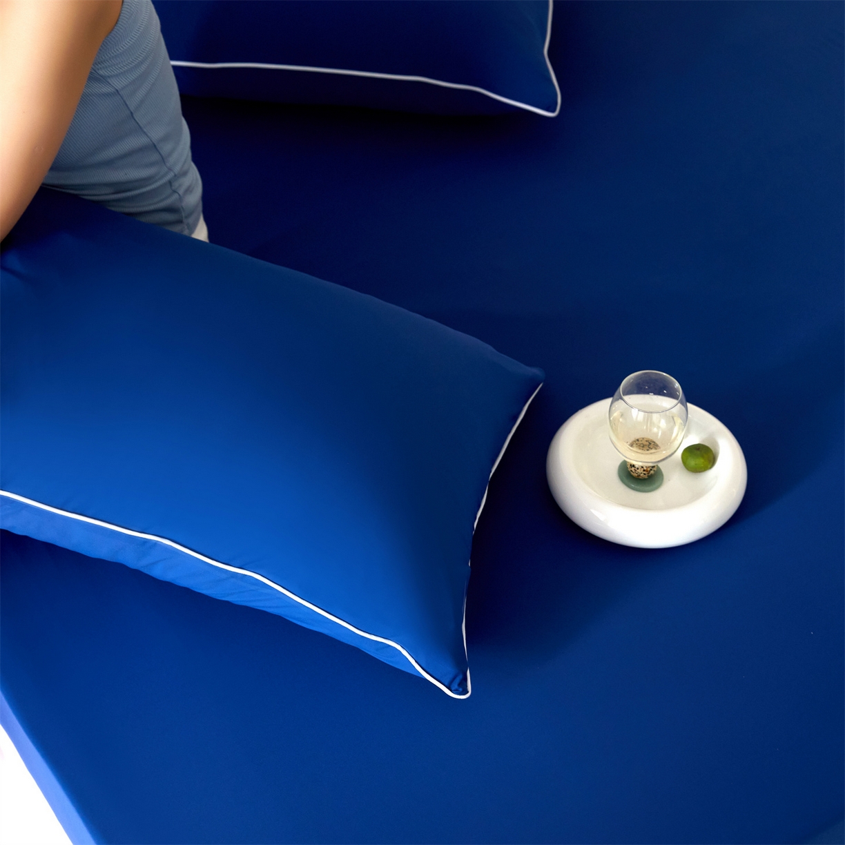 91家纺网 家纺一手货源 找家纺 头等舱  2026新款锦氨A类凉感（165克）床笠 某姆同款	深蓝