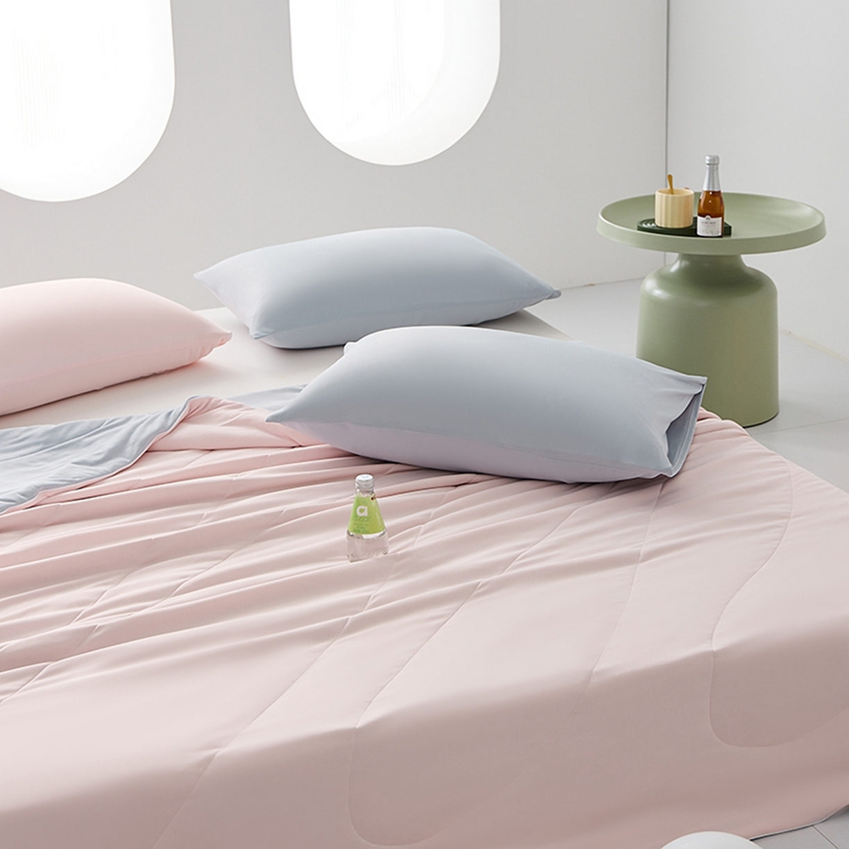 91家纺网 家纺一手货源 找家纺 LADYCOCO可可家居 2026新款coolmate多巴胺色系凉感夏被系列2 粉灰(粉色+浅灰）