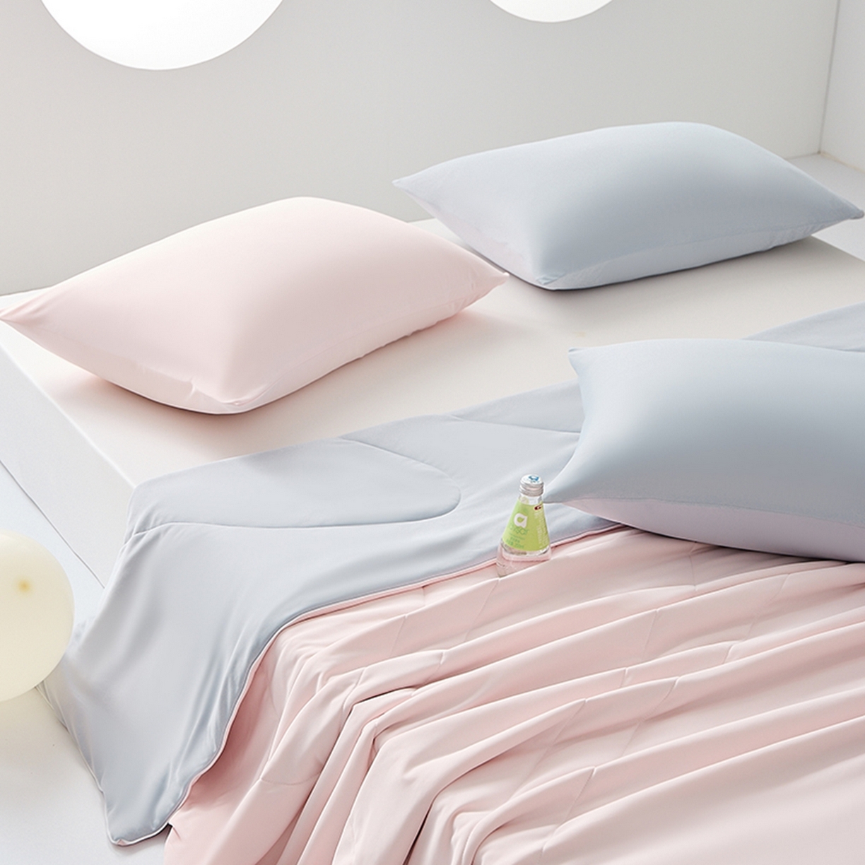 LADYCOCO可可家居 2026新款coolmate多巴胺色系凉感夏被系列2 粉灰(粉色+浅灰）