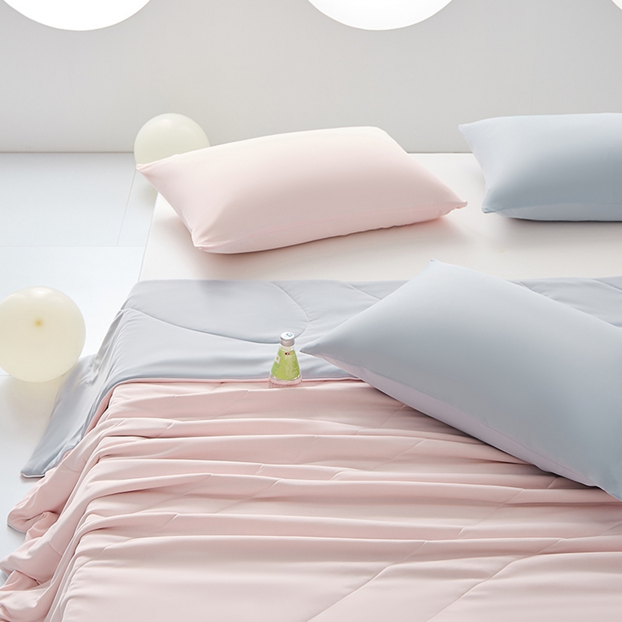 91家纺网 家纺一手货源 找家纺 LADYCOCO可可家居 2026新款coolmate多巴胺色系凉感夏被系列2 粉灰(粉色+浅灰）