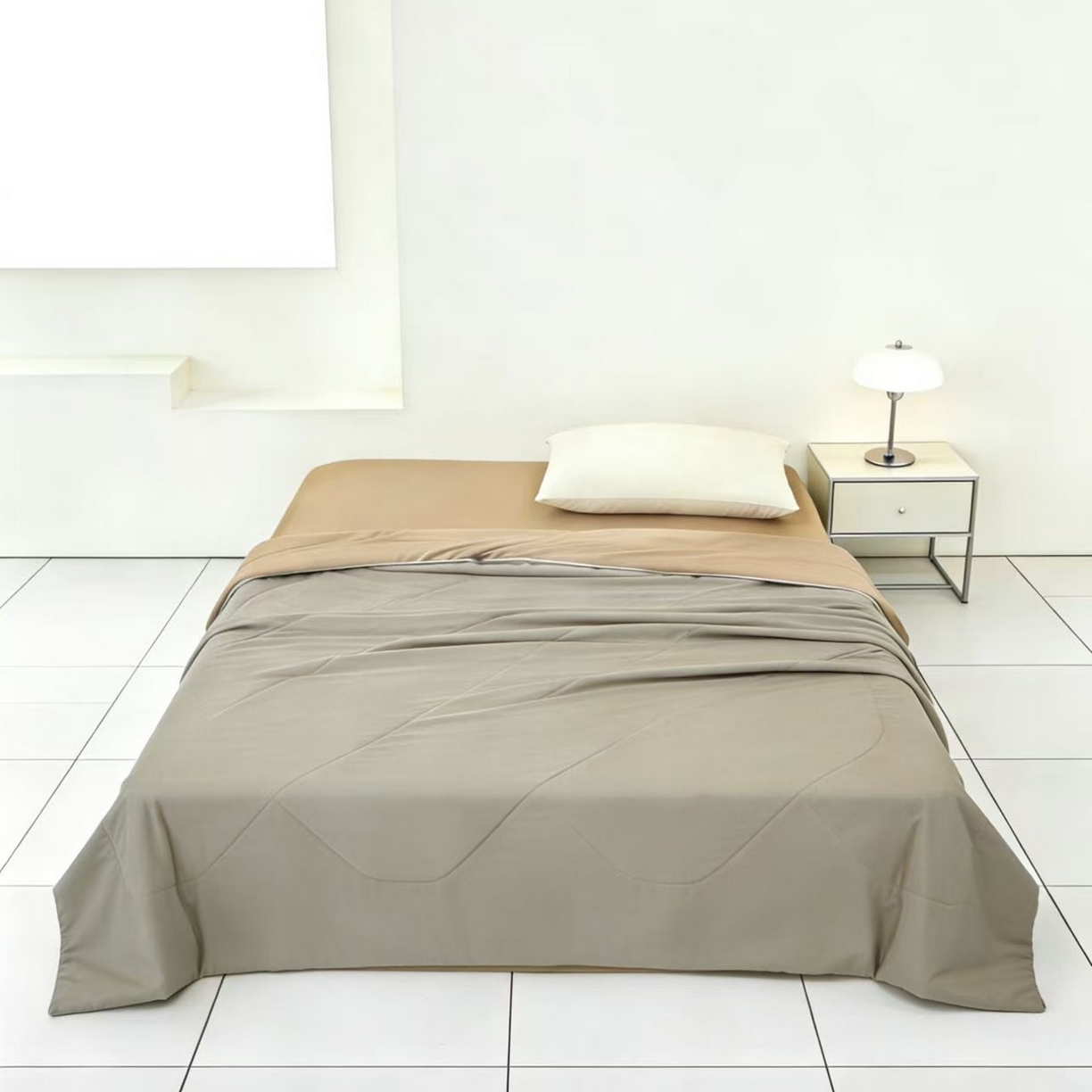 91家纺网 家纺一手货源 找家纺 LADYCOCO可可家居 2026新款coolmate多巴胺色系凉感夏被系列2 风吟麦浪（卡其+驼）