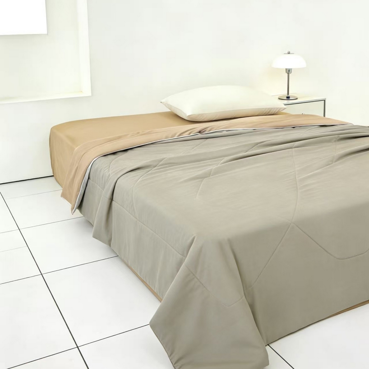 91家纺网 家纺一手货源 找家纺 LADYCOCO可可家居 2026新款coolmate多巴胺色系凉感夏被系列2 风吟麦浪（卡其+驼）