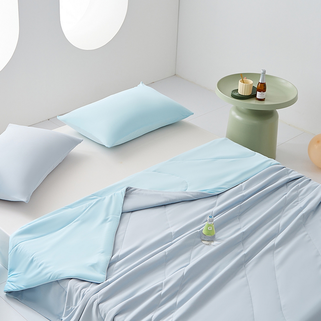 91家纺网 家纺一手货源 找家纺 LADYCOCO可可家居 2026新款coolmate多巴胺色系凉感夏被系列2 灰蓝（灰色+浅蓝）