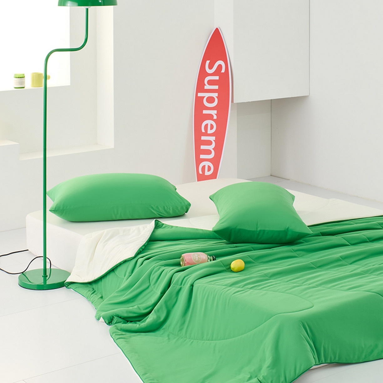 91家纺网 家纺一手货源 找家纺 LADYCOCO可可家居 2026新款coolmate多巴胺色系凉感夏被系列2 绿洲（绿色+牙白）