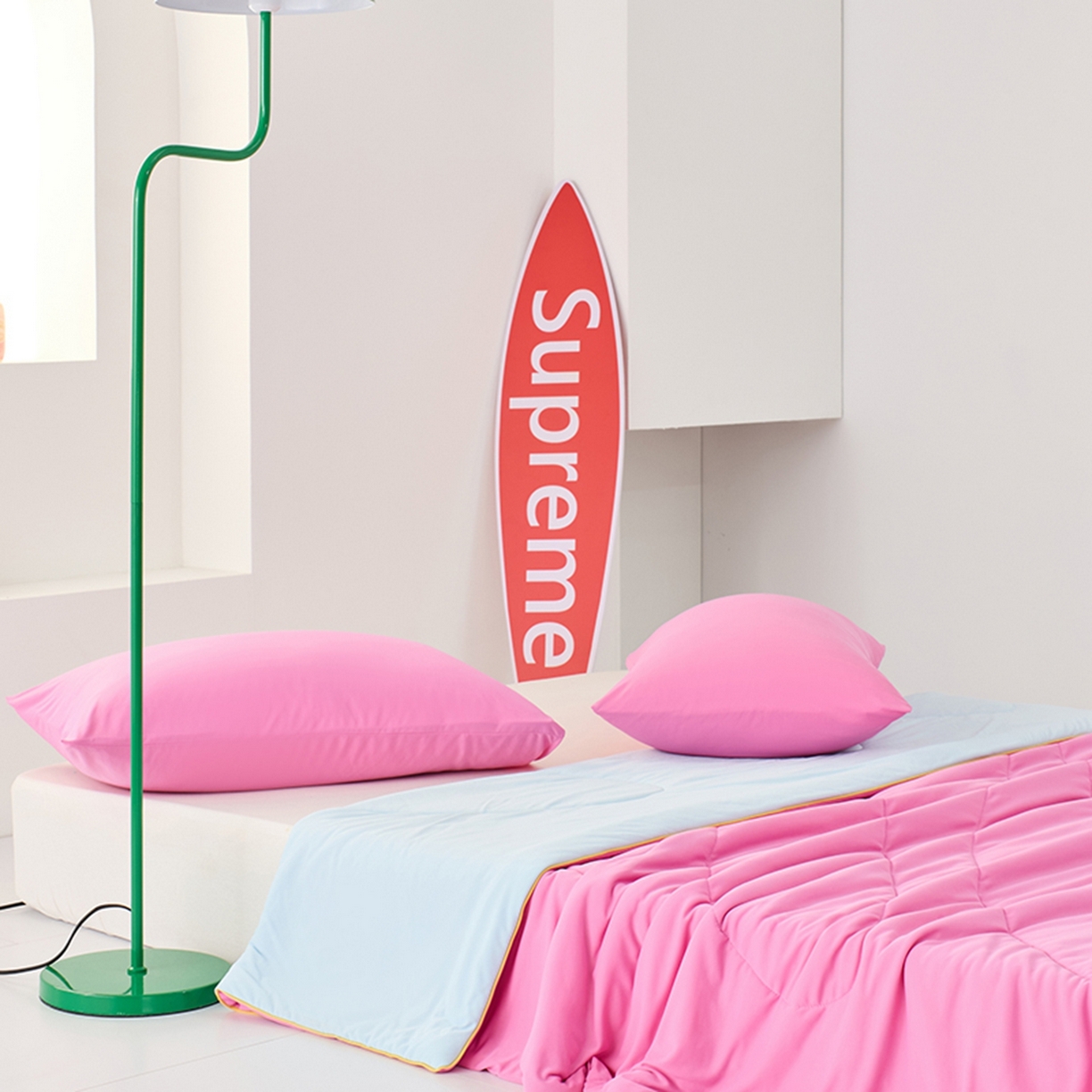 91家纺网 家纺一手货源 找家纺 LADYCOCO可可家居 2026新款coolmate多巴胺色系凉感夏被系列2 玫瑰雪球（玫红+浅蓝）