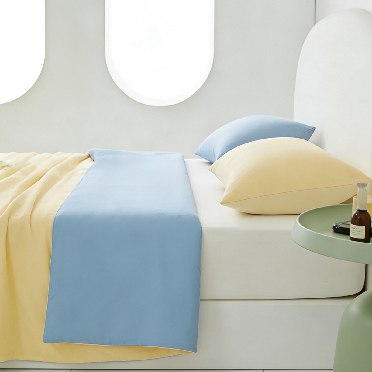 91家纺网 家纺一手货源 找家纺 LADYCOCO可可家居 2026新款coolmate多巴胺色系凉感夏被系列2 晴海晨光（蓝+黄）