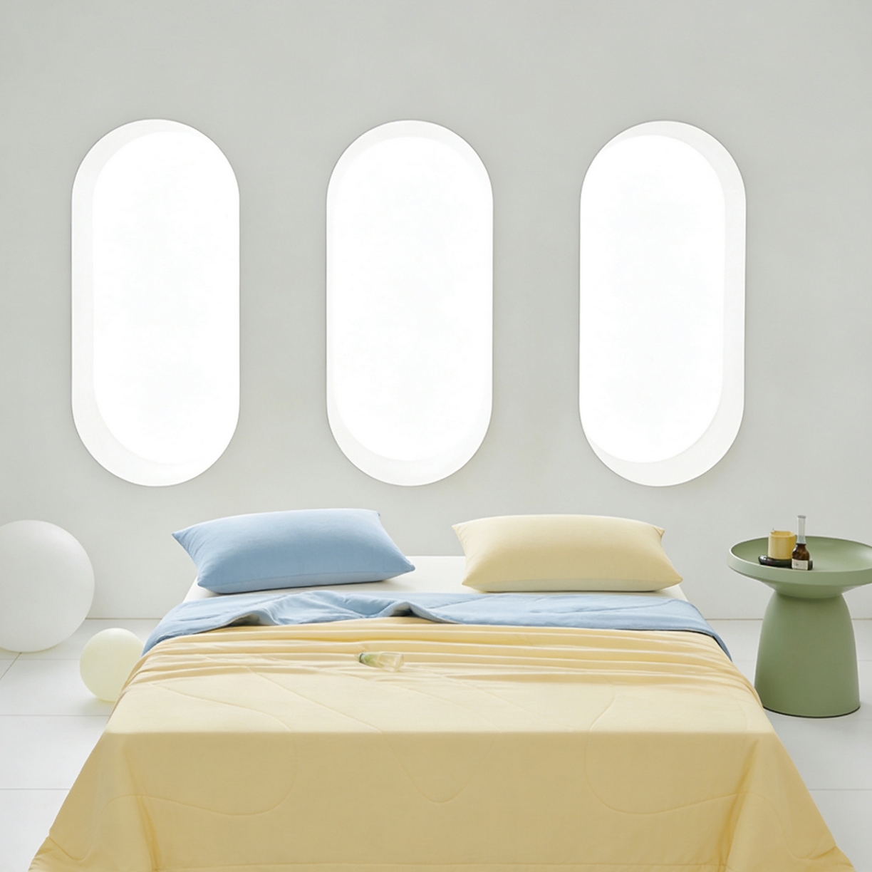 91家纺网 家纺一手货源 找家纺 LADYCOCO可可家居 2026新款coolmate多巴胺色系凉感夏被系列2 晴海晨光（蓝+黄）