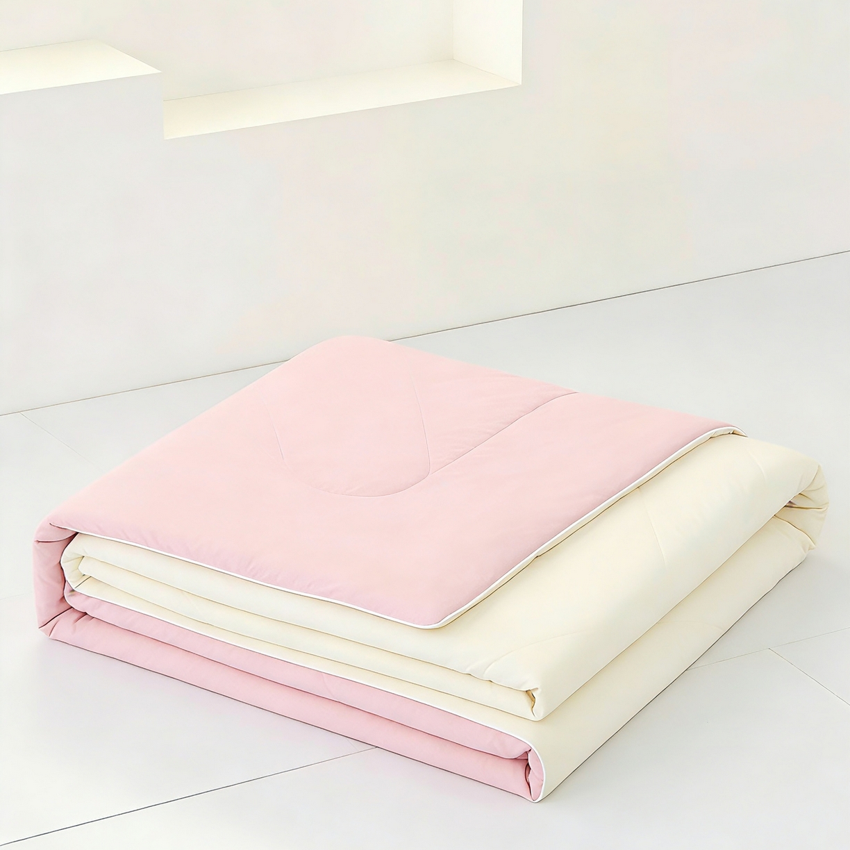 91家纺网 家纺一手货源 找家纺 LADYCOCO可可家居 2026新款coolmate多巴胺色系凉感夏被系列2 樱云初霁（粉+白）