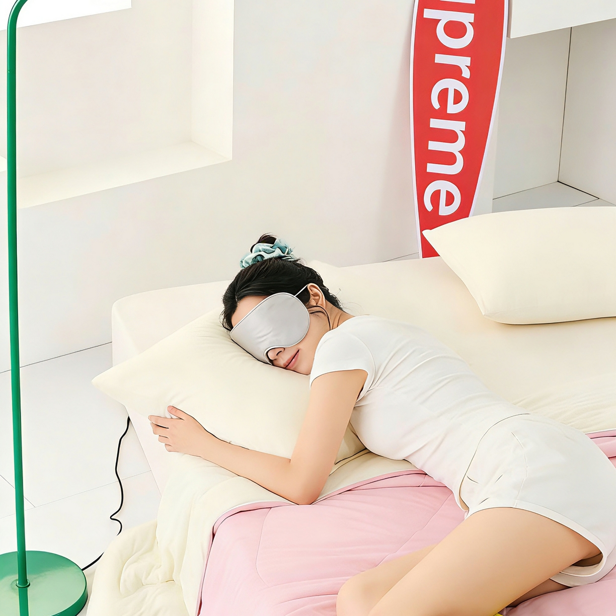 91家纺网 家纺一手货源 找家纺 LADYCOCO可可家居 2026新款coolmate多巴胺色系凉感夏被系列2 樱云初霁（粉+白）