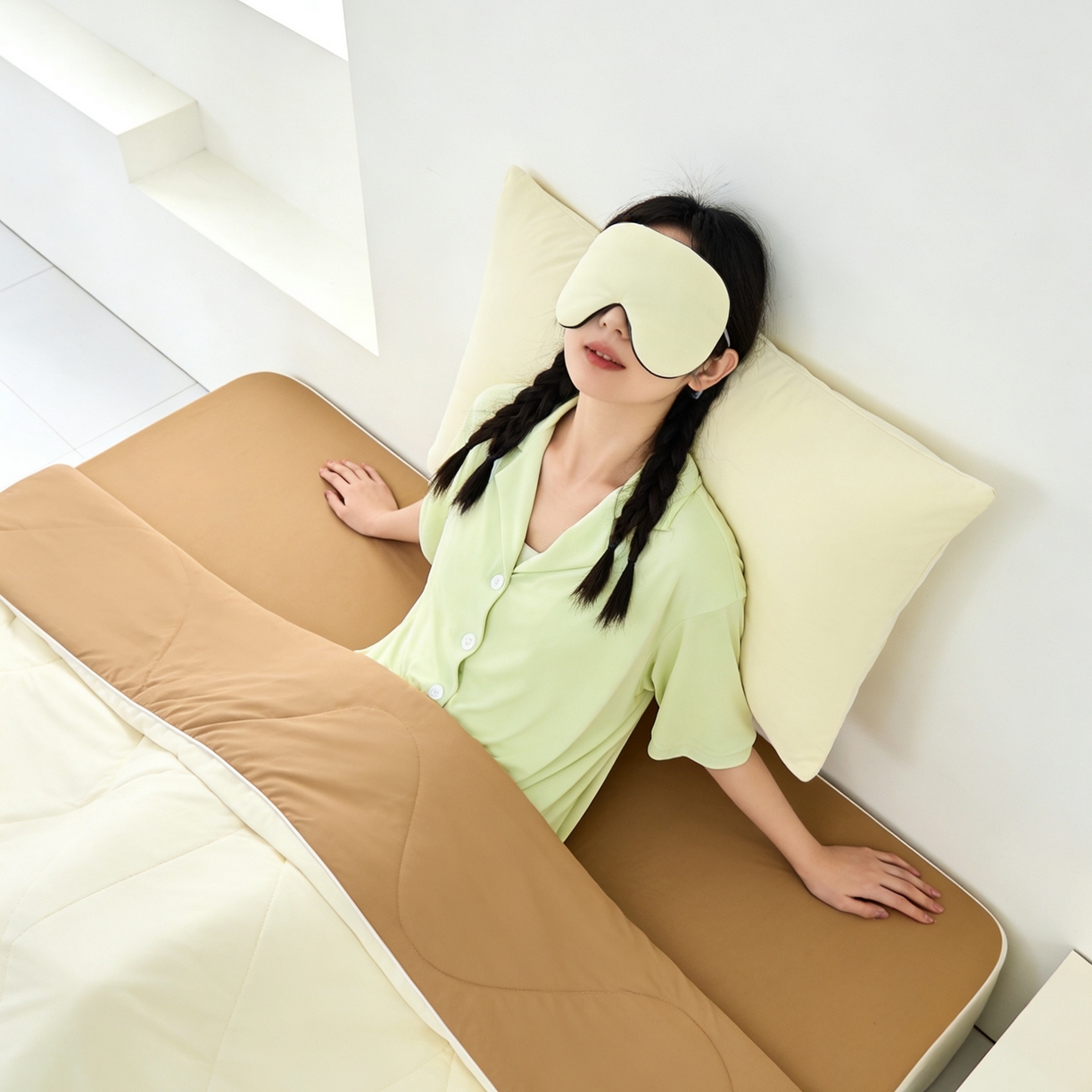 91家纺网 家纺一手货源 找家纺 LADYCOCO可可家居 2026新款coolmate多巴胺色系凉感夏被系列2 云沙麦浪（驼+白）