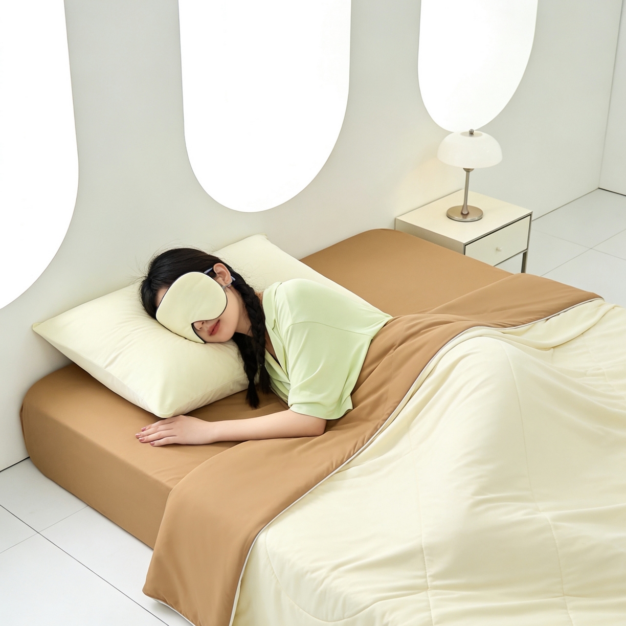 91家纺网 家纺一手货源 找家纺 LADYCOCO可可家居 2026新款coolmate多巴胺色系凉感夏被系列2 云沙麦浪（驼+白）