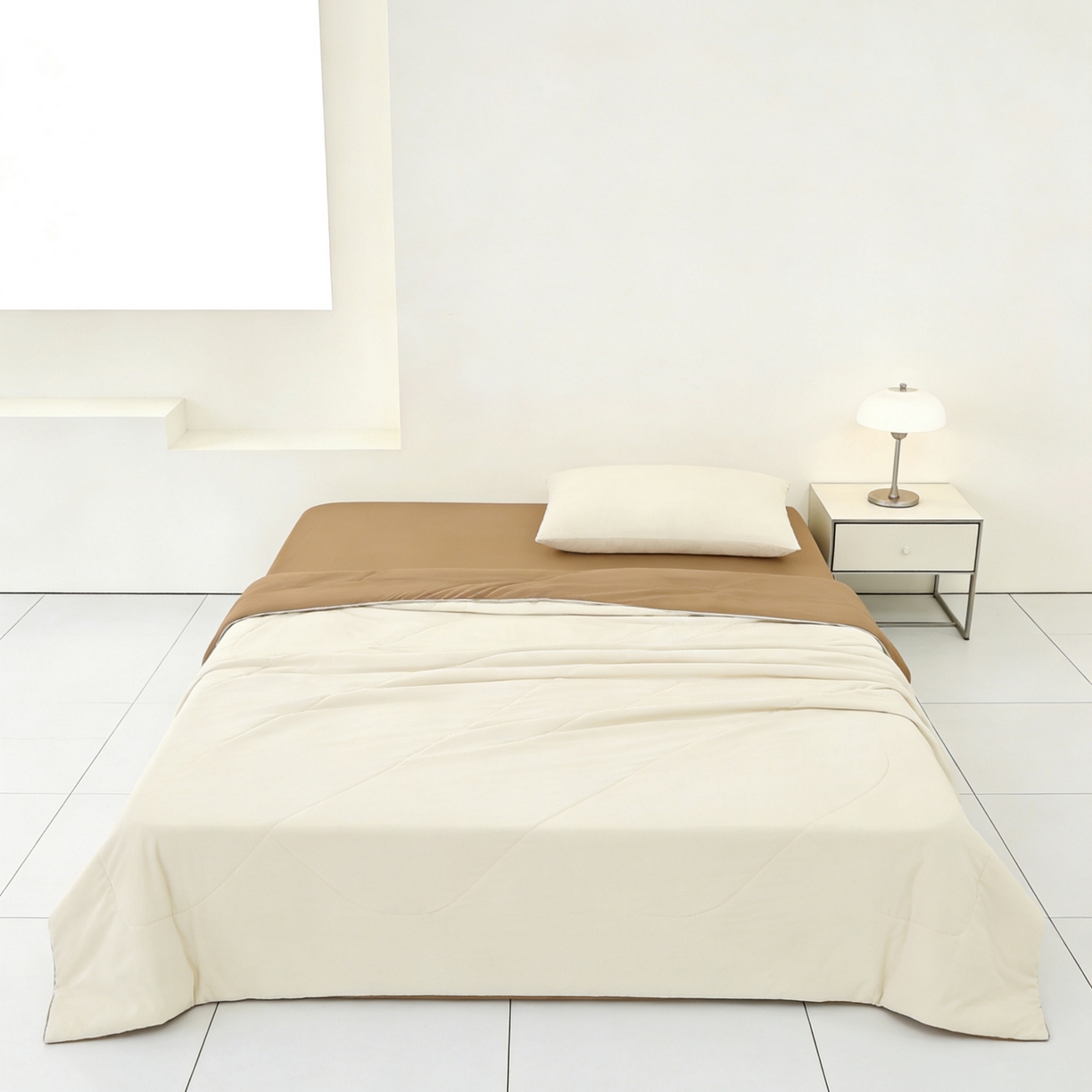 91家纺网 家纺一手货源 找家纺 LADYCOCO可可家居 2026新款coolmate多巴胺色系凉感夏被系列2 云沙麦浪（驼+白）