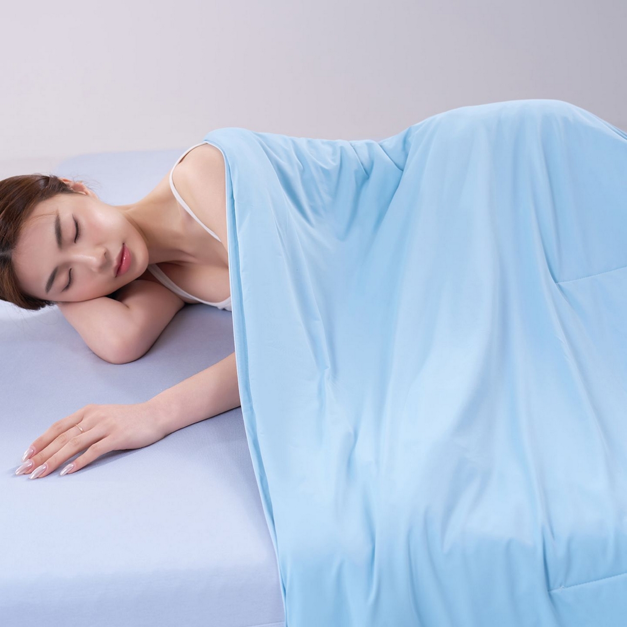 91家纺网 家纺一手货源 找家纺 花享莱 高品质2026新款亚朵酒店同款夏季双感深睡被夏被夏凉被pro3.0 静水蓝