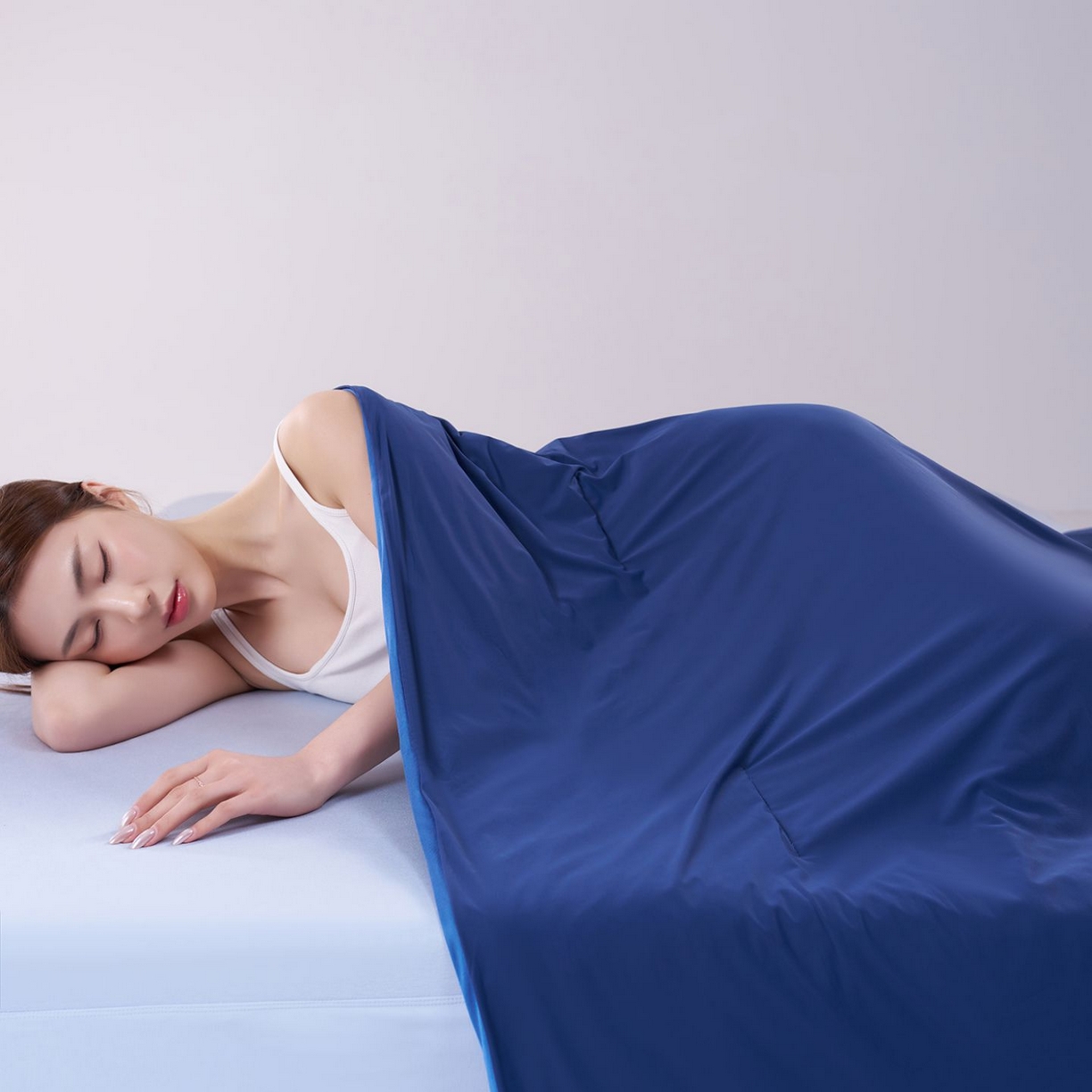 91家纺网 家纺一手货源 找家纺 花享莱 高品质2026新款亚朵酒店同款夏季双感深睡被夏被夏凉被pro3.0 深睡蓝